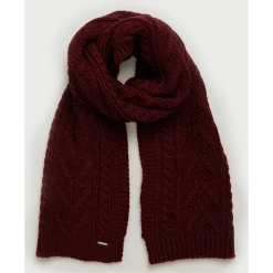 De gros ✨ Mode- Lifestyle Femme Superdry Écharpe En Maille Torsadée Femme Superdry Lannah ROUGE 🎁