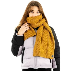 Offres 💯 Mode- Lifestyle Femme Superdry Écharpe En Maille Torsadée Femme Superdry Lux JAUNE 😉