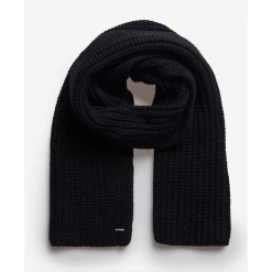 Sortie 👏 Mode- Lifestyle Femme Superdry Écharpe En Maille Épaisse Femme Superdry NOIR 😉
