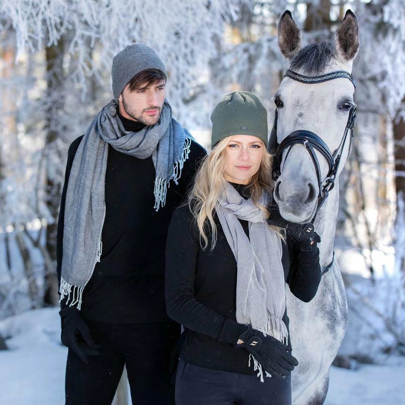 Remise 🎁 Equitation Adulte Back On Track Écharpe Back On Track GRIS 👍 – Image 3