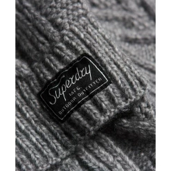 Budget 🥰 Mode- Lifestyle Femme Superdry Écharpe En Maille Torsadée Femme Superdry Lux GRIS 🛒