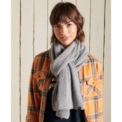 Coupon 👍 Mode- Lifestyle Femme Superdry Écharpe Côtelée Femme Superdry Heritage GRIS 👍